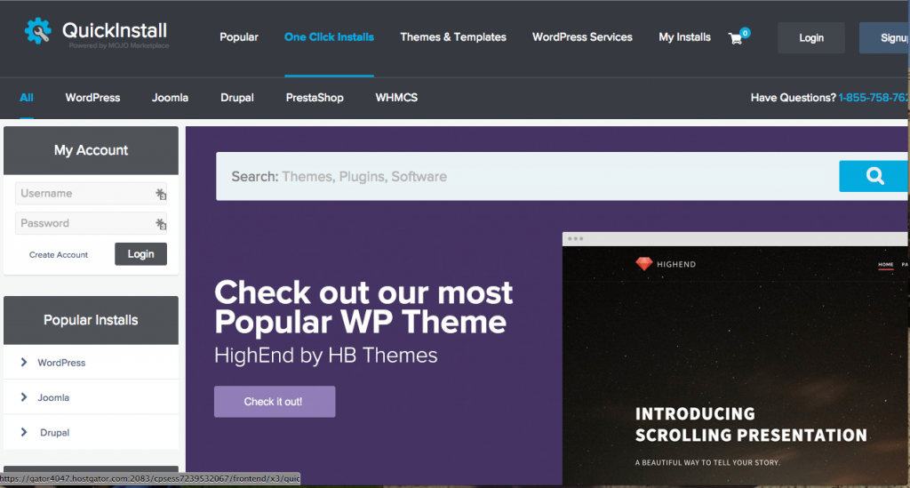 Quick Install WordPress