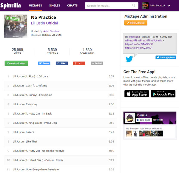 Spinrilla mixtape upload service