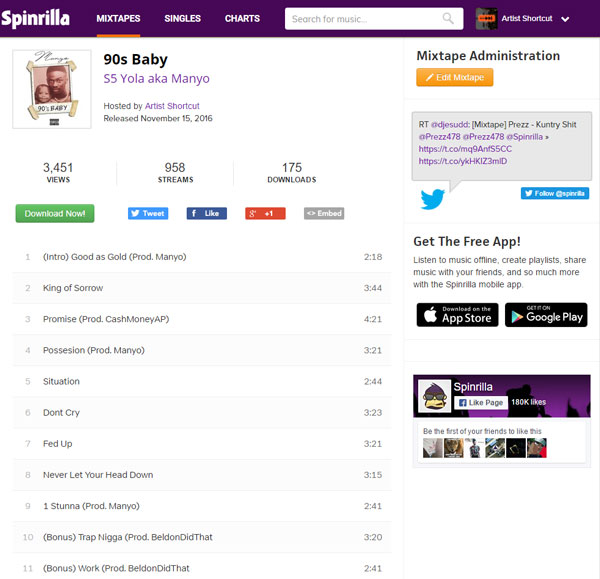 Spinrilla mixtape upload service
